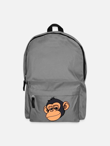 Affe Schimpanse - Rucksack - Mittelgrau