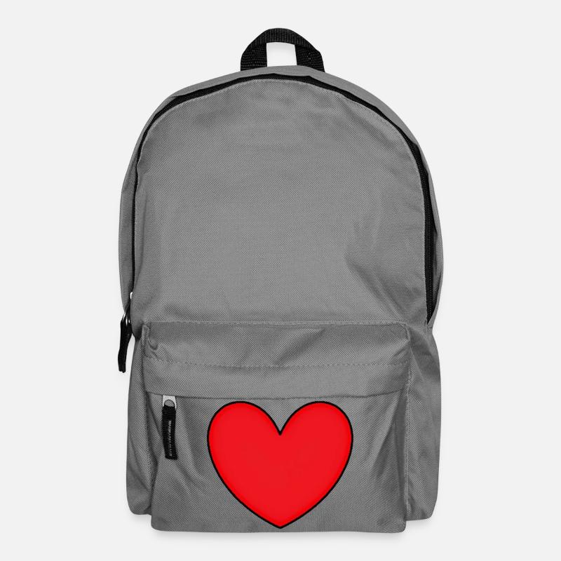 rotes Herz rot Herzen rot Geschenk Valentinstag - Rucksack - Mittelgrau