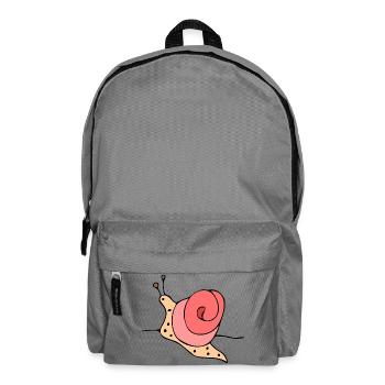Stylized snail on pink background - Backpack - elephant grey - Front