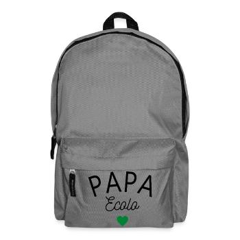 PAPA ECOLO,Cœur ,Ecologie, Nature,Citation,Phrase - Sac à dos - gris éléphant - Devant