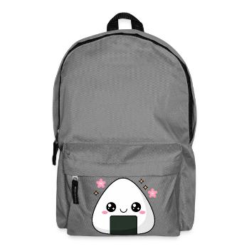 Kawaii Onigiri Reis Süßer Essensliebhaber - Rucksack - Mittelgrau - Vorne