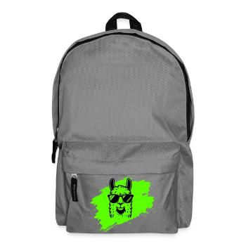 Llama or alpaca with sunglasses in neon style - Backpack - elephant grey - Front