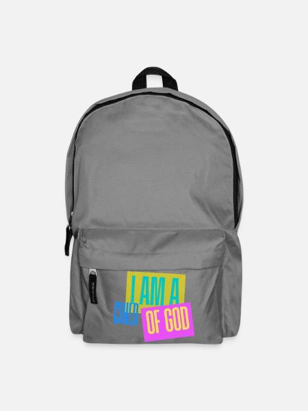 I Am a Child of God – Buntes Christliches Design - Rucksack - Mittelgrau