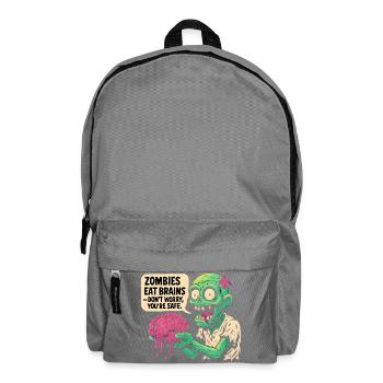 Zombie Brain Fun Retro - Backpack - elephant grey - Front