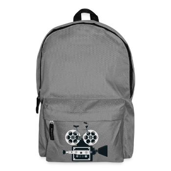 Conception de film pour rouleaux de vélo | Art photographique cycliste - Sac à dos - gris éléphant - Devant