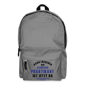 Intern Plumber Internship Plumbing Thank You - Backpack - elephant grey - Front