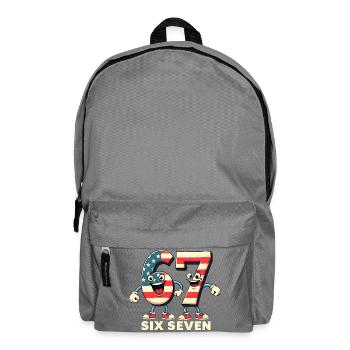 US Flag 67 Memes Six Seven - Backpack - elephant grey - Front