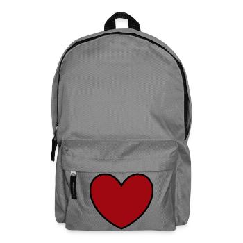 rotes Herz rot Geschenk Valentinstag - Rucksack - Mittelgrau - Vorne