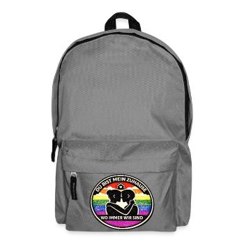 Du bist mein Zuhause Regenbogen Liebe - Rucksack - Mittelgrau - Vorne