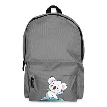 Kawaii Koala on Green Carpet - Backpack - elephant grey - Front