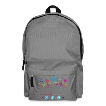 Musiknoten, Musikplayer, bunte Musiksymbole - Rucksack - Mittelgrau - Vorne