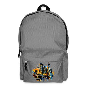 New York Skyline mit Freiheitsstatue - Rucksack - Mittelgrau - Vorne