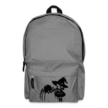 Cute Witch with Spider Halloween Motif - Backpack - elephant grey - Front