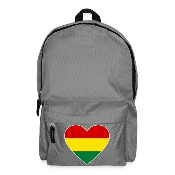 Bolivien Flagge Herz - Rucksack - Mittelgrau - Vorne