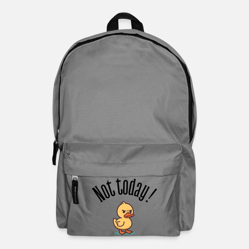 Not Today! Grumpy Duck Attitude T-Shirt - Backpack - elephant grey