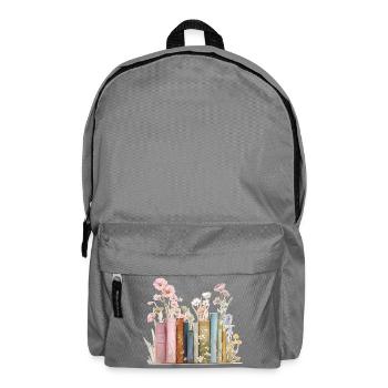 Books with flowers - Backpack - elephant grey - Front