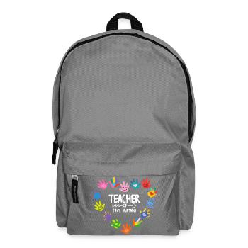 Lehrer des Handabdruckkreises winziger Menschen - Rucksack - Mittelgrau - Vorne