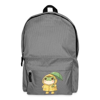 Frosch mit Regenschirm - Rucksack - Mittelgrau - Vorne