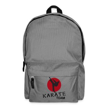 Coup de pied en silhouette contre cercle rouge - Sac à dos - gris éléphant - Devant