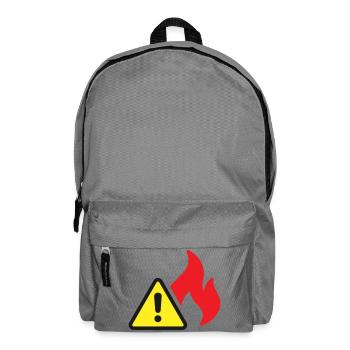 Brandwarnung Flammenschutzsymbol mit festem Symbol - Rucksack - Mittelgrau - Vorne