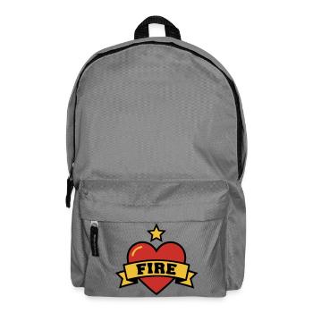 Feuerwehr Herz Fire Wappen - Rucksack - Mittelgrau - Vorne