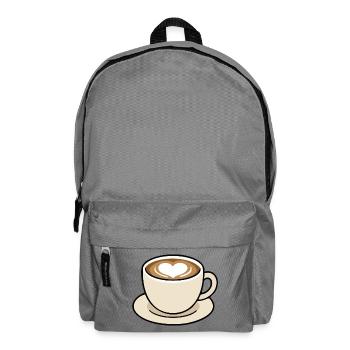 Niedliche Heart Latte Kaffeetasse Illustration - Rucksack - Mittelgrau - Vorne