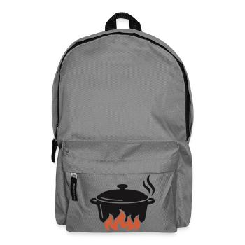 Kochtopf Lagerfeuer Logo - Rucksack - Mittelgrau - Vorne