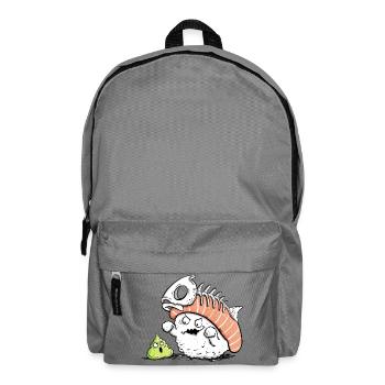 Lustiges Sushi mit Fischgräte I Kawaii Japan Essen - Rucksack - Mittelgrau - Vorne