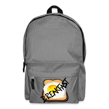 Toast mit Spiegelei Grafik - Rucksack - Mittelgrau - Vorne