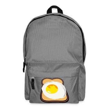 Toast mit Spiegelei lecker Frühstück - Rucksack - Mittelgrau - Vorne