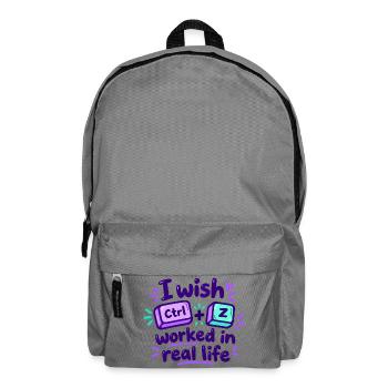 Ctrl Z im echten Leben - IT Humor - Rucksack - Mittelgrau - Vorne