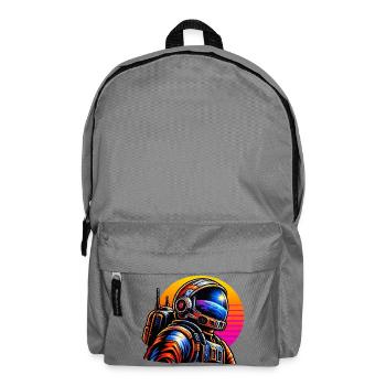 Astronaut im Neon-Sonnenuntergang - Rucksack - Mittelgrau - Vorne