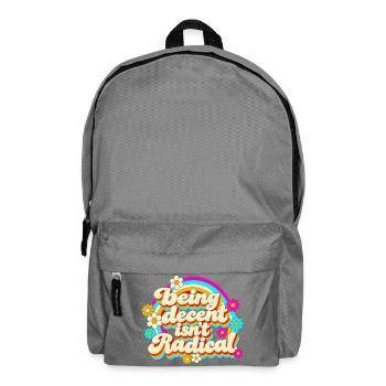 Being Decent Isn't Radical Retro - Rucksack - Mittelgrau - Vorne