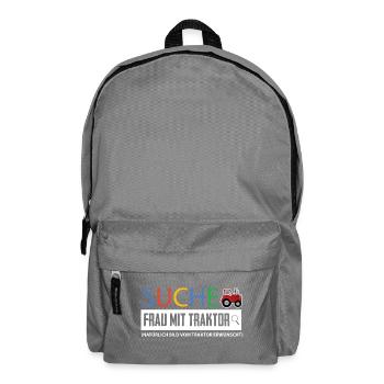 Suche Frau mit Traktor Lustig - Rucksack - Mittelgrau - Vorne
