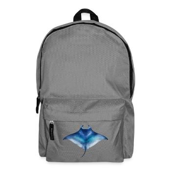 Watercolor Manta Ray - Backpack - elephant grey - Front
