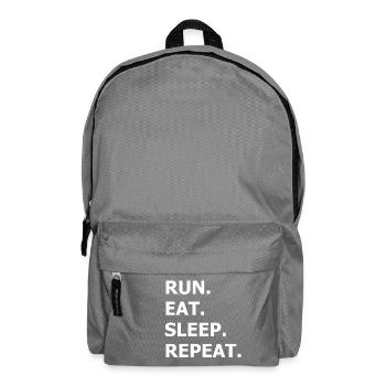 Run Eat Sleep Repeat Geschenkidee für Jogger - Rucksack - Mittelgrau - Vorne