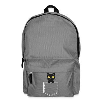 Pocket animal black cat - Backpack - elephant grey - Front