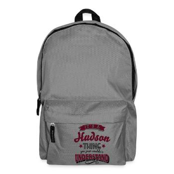 its a hudson name surname thing - Backpack - elephant grey - Front