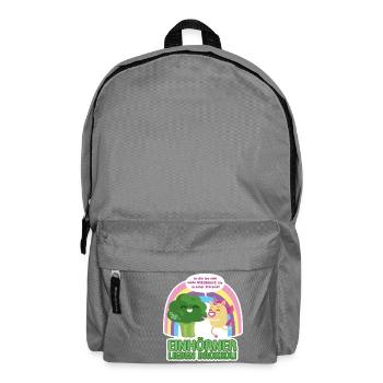 Einhörner lieben Brokkoli - Rucksack - Mittelgrau - Vorne