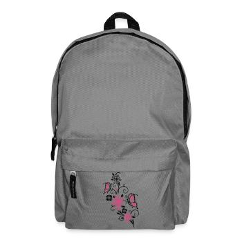 Fleurs de cerisier et papillons, printemps. - Sac à dos - gris éléphant - Devant