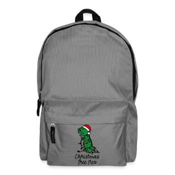 Christmas tree rex ugly xmas lights dinosaur - Backpack - elephant grey - Front