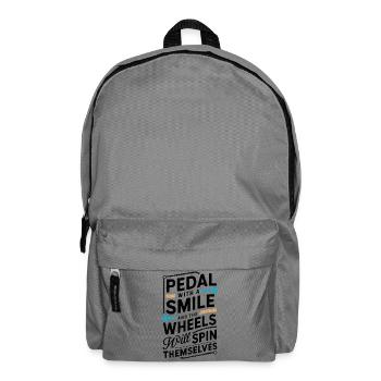 Bike-Motiv mit inspirierendem Zitat - Rucksack - Mittelgrau - Vorne