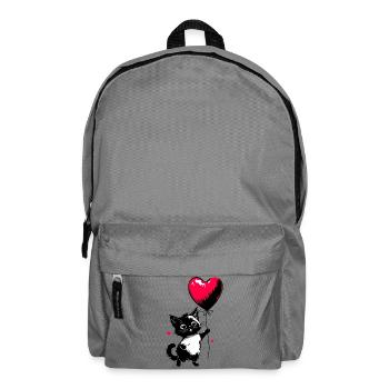 Katze mit Herz Luftballon - Heartful Creatures - Rucksack - Mittelgrau - Vorne