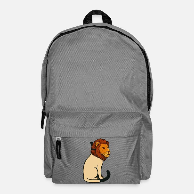 Katze trägt eine Maske eines Löwen - Rucksack - Mittelgrau