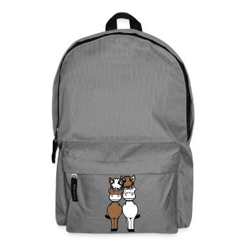 2 Pferde Mann Frau Liebespaar Freunde Liebe Team - Rucksack - Mittelgrau - Vorne