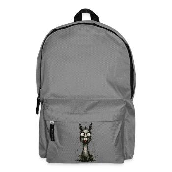 Lustiges Lama mit Zunge – Comic Splash - Rucksack - Mittelgrau - Vorne