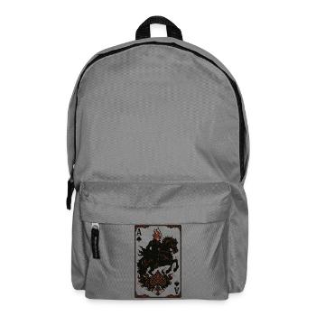 Flammender Ritter auf Pferd Ass Spaten - Rucksack - Mittelgrau - Vorne
