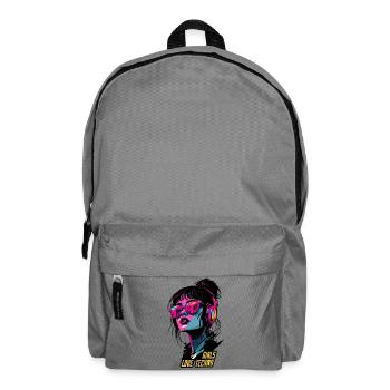 Neon Techno Girl Portrait - Backpack - elephant grey - Front