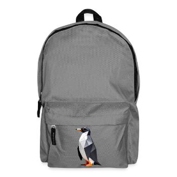 Polygon Penguin: Geometric Elegance - Backpack - elephant grey - Front