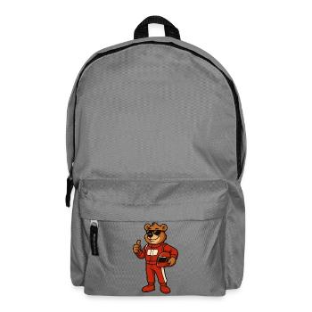Racer Bear in Racing Suit - Backpack - elephant grey - Front